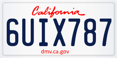 CA license plate 6UIX787