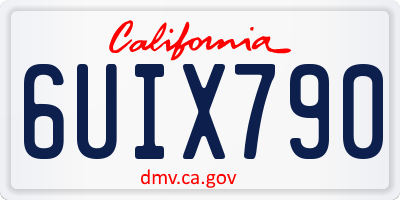 CA license plate 6UIX790