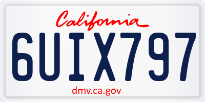 CA license plate 6UIX797