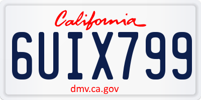 CA license plate 6UIX799