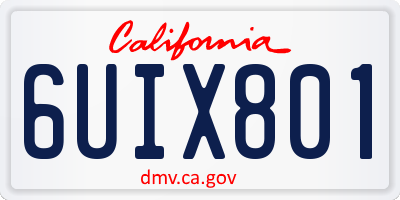 CA license plate 6UIX801