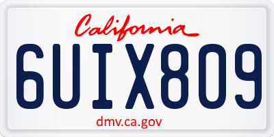 CA license plate 6UIX809
