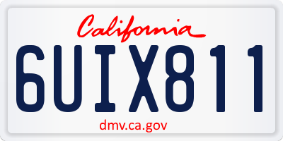 CA license plate 6UIX811