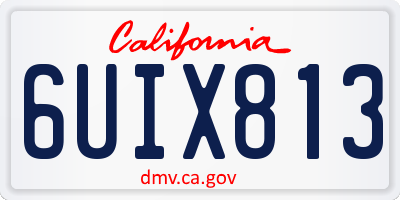 CA license plate 6UIX813