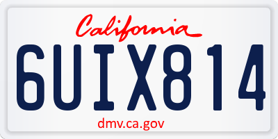 CA license plate 6UIX814