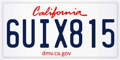CA license plate 6UIX815