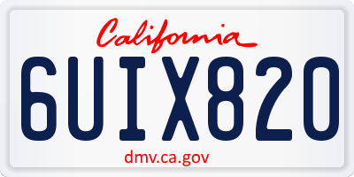 CA license plate 6UIX820
