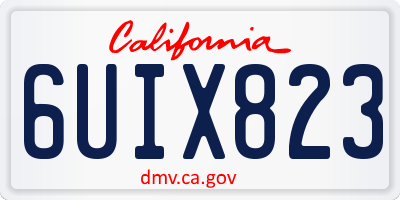 CA license plate 6UIX823