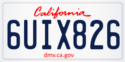 CA license plate 6UIX826