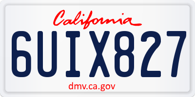 CA license plate 6UIX827