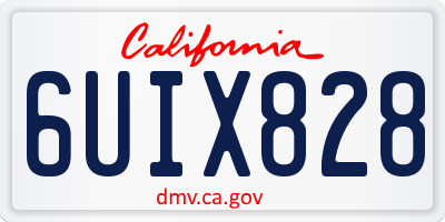 CA license plate 6UIX828