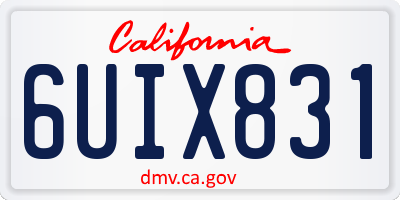 CA license plate 6UIX831