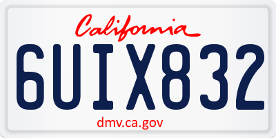 CA license plate 6UIX832