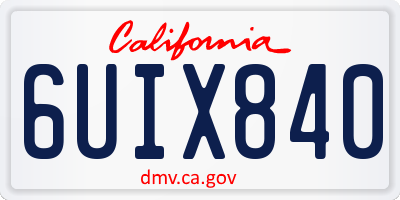 CA license plate 6UIX840