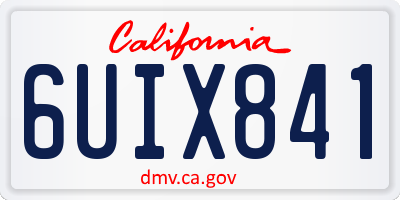 CA license plate 6UIX841