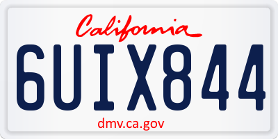 CA license plate 6UIX844