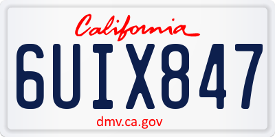 CA license plate 6UIX847