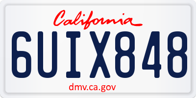 CA license plate 6UIX848