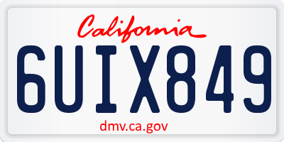 CA license plate 6UIX849