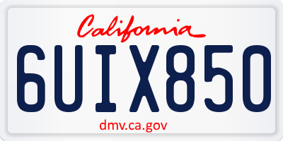 CA license plate 6UIX850