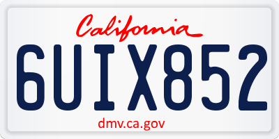 CA license plate 6UIX852