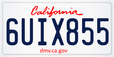 CA license plate 6UIX855