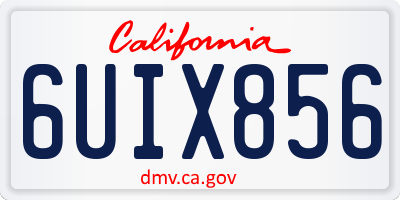 CA license plate 6UIX856