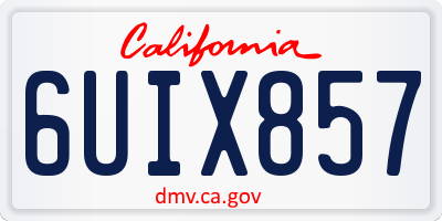 CA license plate 6UIX857