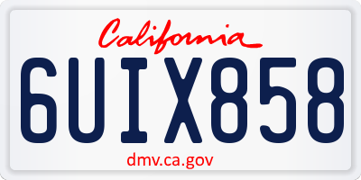 CA license plate 6UIX858