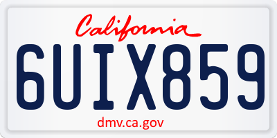CA license plate 6UIX859