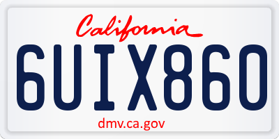 CA license plate 6UIX860