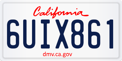 CA license plate 6UIX861