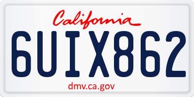 CA license plate 6UIX862