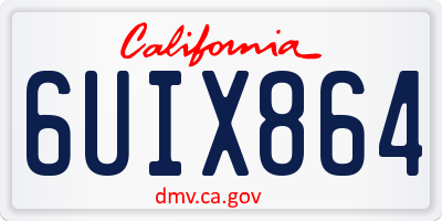 CA license plate 6UIX864