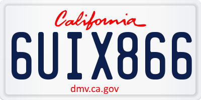 CA license plate 6UIX866