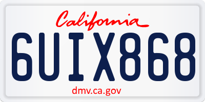 CA license plate 6UIX868