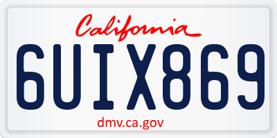 CA license plate 6UIX869