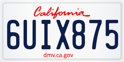 CA license plate 6UIX875