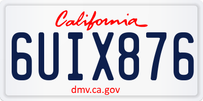 CA license plate 6UIX876