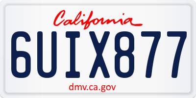 CA license plate 6UIX877