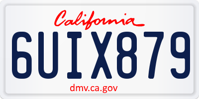 CA license plate 6UIX879