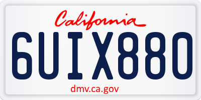 CA license plate 6UIX880