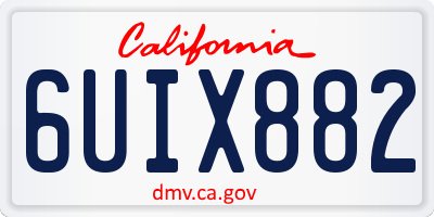 CA license plate 6UIX882