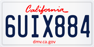CA license plate 6UIX884