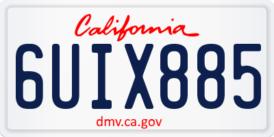 CA license plate 6UIX885