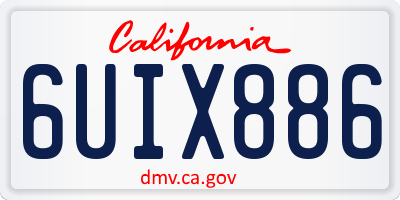 CA license plate 6UIX886