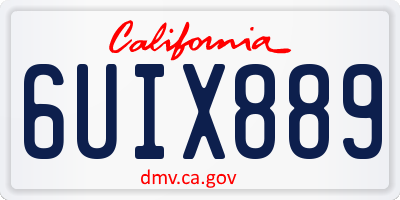 CA license plate 6UIX889