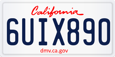 CA license plate 6UIX890