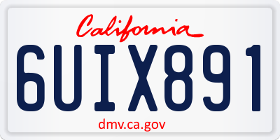 CA license plate 6UIX891
