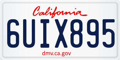 CA license plate 6UIX895